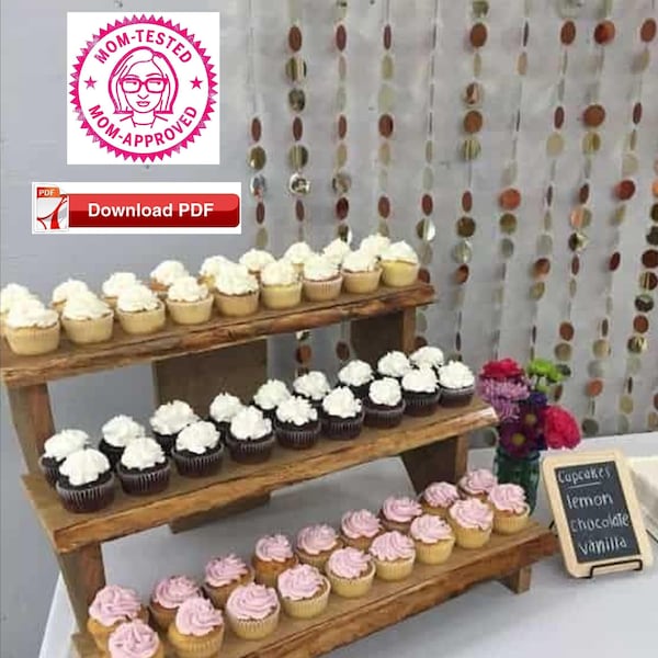 Cupcake Stand Plan/Wedding Stand Plan/Craft show display plan/graduation stand plan/cupcake display stand plan/wedding plan/wood stand plan