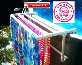 Pool Towel Rack Plan pvc Towel Rack Plan towel Rack Plan pool Towel Holder Plan towel Drying Rack Plan towel Holder Plan pvc Towel Holder Pl Etsy