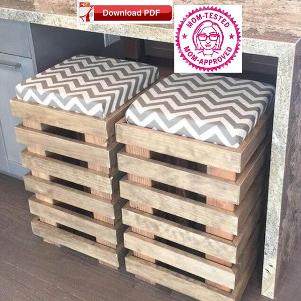 Barstool Plan/Rustic Stool Plan/bar stool plan/Kitchen Stool Plan/Pallet Stool Plan/wood pattern plan/wood bar stool plan/upcycle plan/pdf