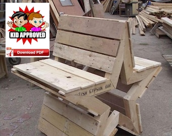 Tuinbankontwerp/Palletbankontwerp/Houten bankontwerp/Rustiek houten bankontwerp/Bankontwerp in PDF/Sterbankontwerp/BBQ-bankontwerp/PDF-ontwerp/Houten bankontwerp in PDF