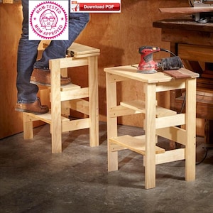 Plano de combinación de mesa y taburete/Plano de taburete/Plano de mesa de madera/Plano de taburete de madera/Plano de combinación de mesa y taburete/Plano en PDF/Carpintería/Plano de superficie de trabajo