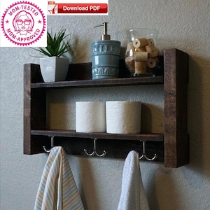 Bathroom Shelf Plan/Wood Shelf Plan/Rustic Shelf Plan/Bathroom Shelves Plan/Rustic Shelf Plan/Rustic Shelves Plan/bathroom Storage Plan/PDF