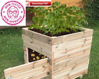 Potato Planter Box Plan/planter box plan/pdf plan/garden Box plan/veggy planter plan/woodcrafting/Wood planter plan/wood pdf/wood pdf plan