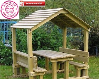 Gazebo Plan Pdf Plan Pavilion Plan Covered Picnic Table Etsy