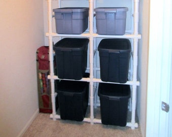 Space saver plan/Dorm storage plan/Pvc pipe closet organizer plan/craft tote stand plan/storage plan/totes storage plan/pvc pdf/pdf plan/pdf