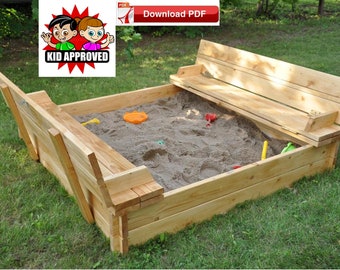 playground plan/Sandbox plan/Sand box plan/Sandbox with bench plan/outdoor playground equipment plan/Kids sandbox plan/bench plan/pdf plan