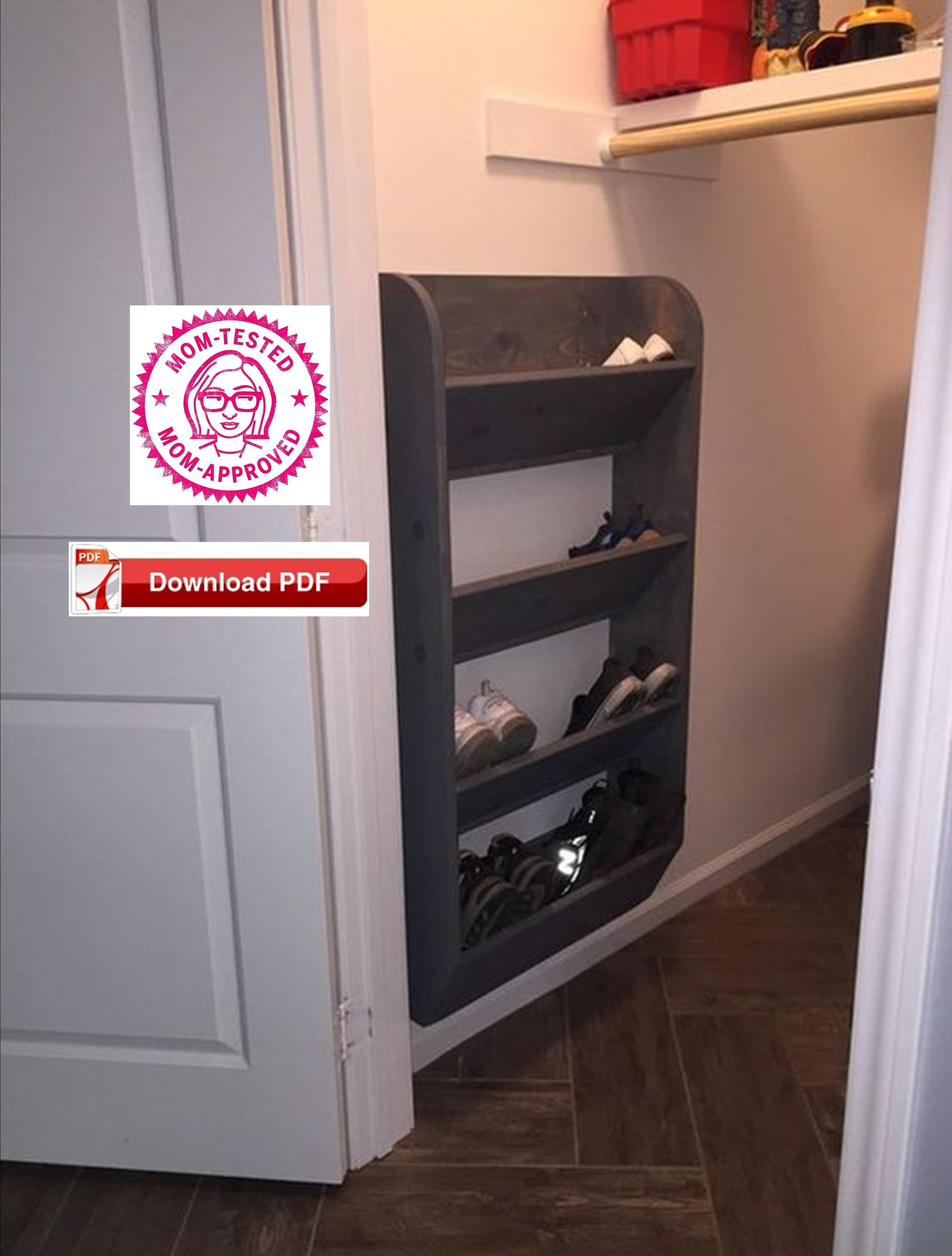 Wall mounted shoe store storage solutions
