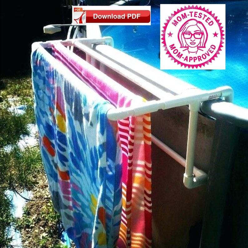 Pool Towel Rack Plan Pvc Holder Drying Pl