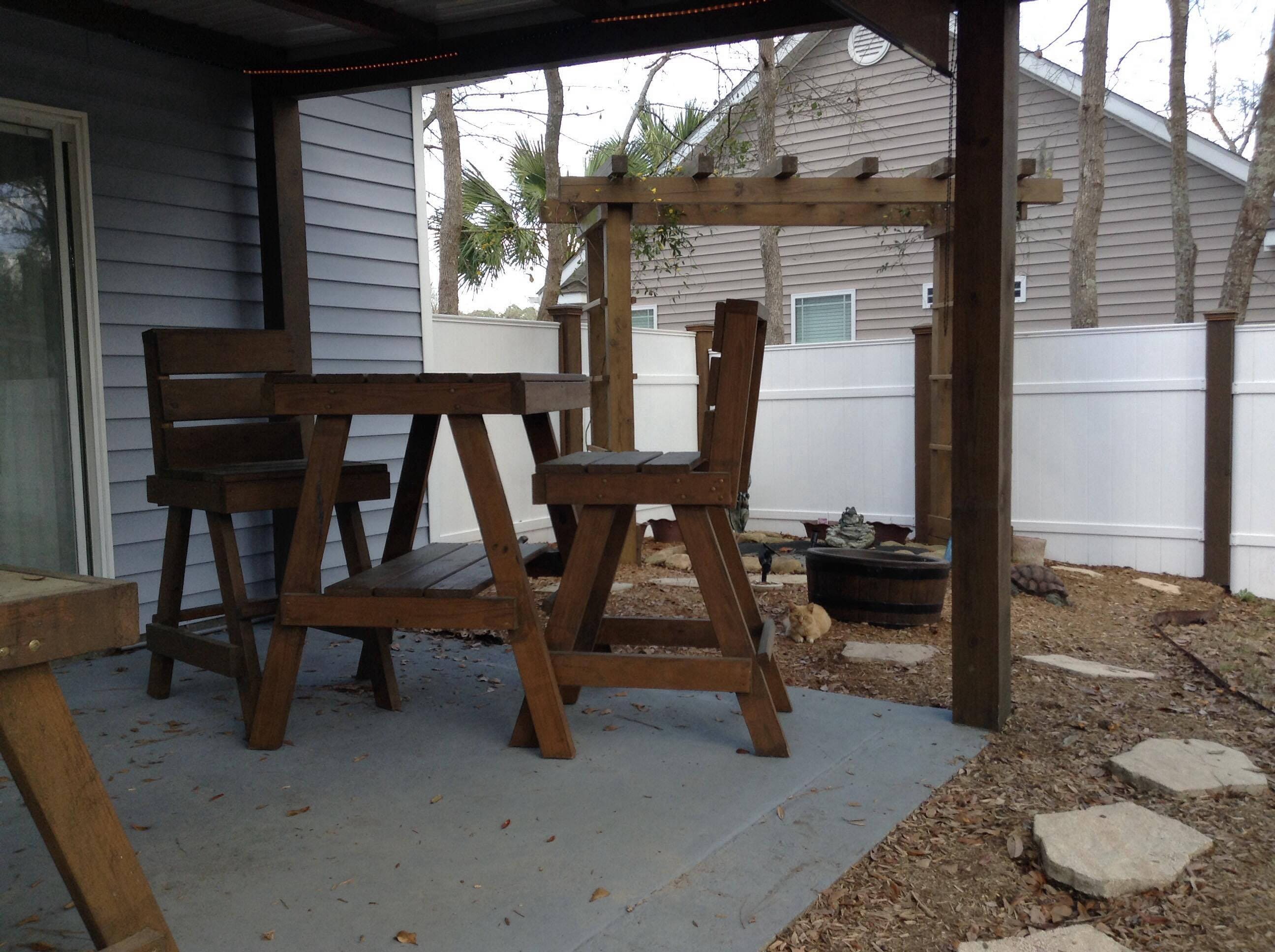 Patio Chairs and Table Plans/porch Table and Chair Etsy