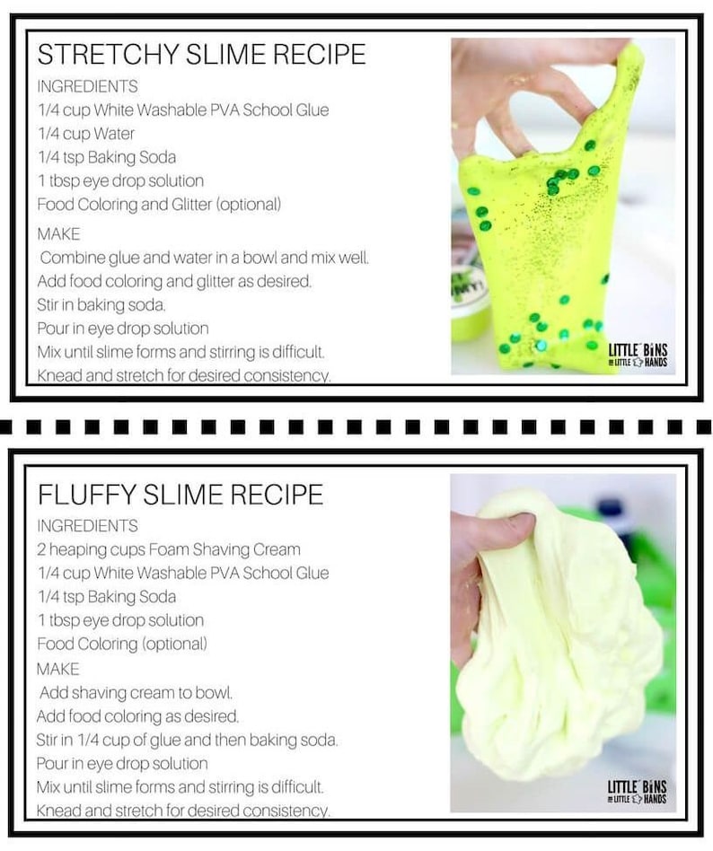 Diy kid slime recipe strechy slime fluffy slime summer slime etsy