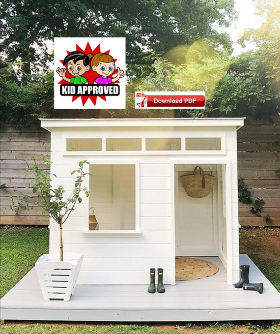 Playhouse Plan Wood Playhouse Plan Yard Playhouse Etsy