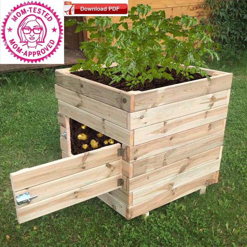 Potato Planter Box Plan/planter box plan/pdf plan/garden Box plan/veggy planter plan/woodcrafting/Wood planter plan/wood pdf/wood pdf plan image 1