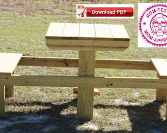 Picnic Table for Two plan/outdoor table plan/picnic table plan/compact picnic table plan/park picnic table plan/yard table plan/camper plan