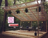 backyard deck plan/covered deck plan/pool deck plan/grill deck plan/yard pavilion plan/lawn shelter plan/house deck plan/wood deck plan/pdf