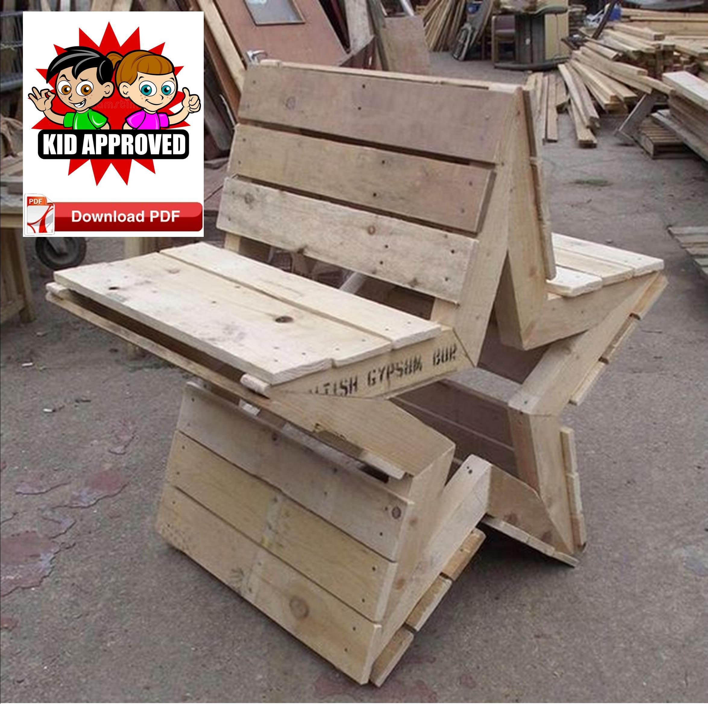 Garden Bench Plan/pallet Bench Plan/wood Bench Plan/rustic Etsy