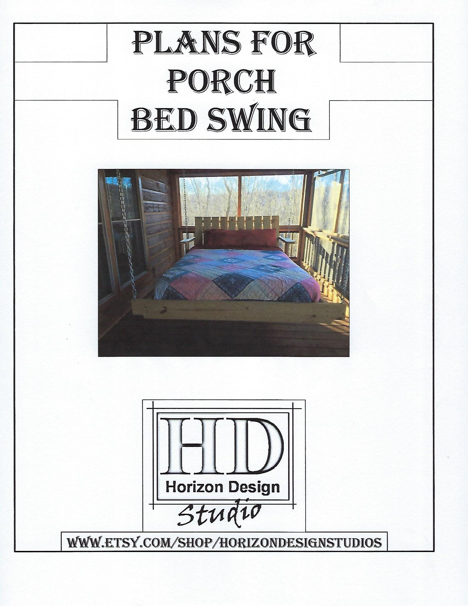 Porch Bed Plan/porch Bed Swing Plan/patio Bed Swing Etsy