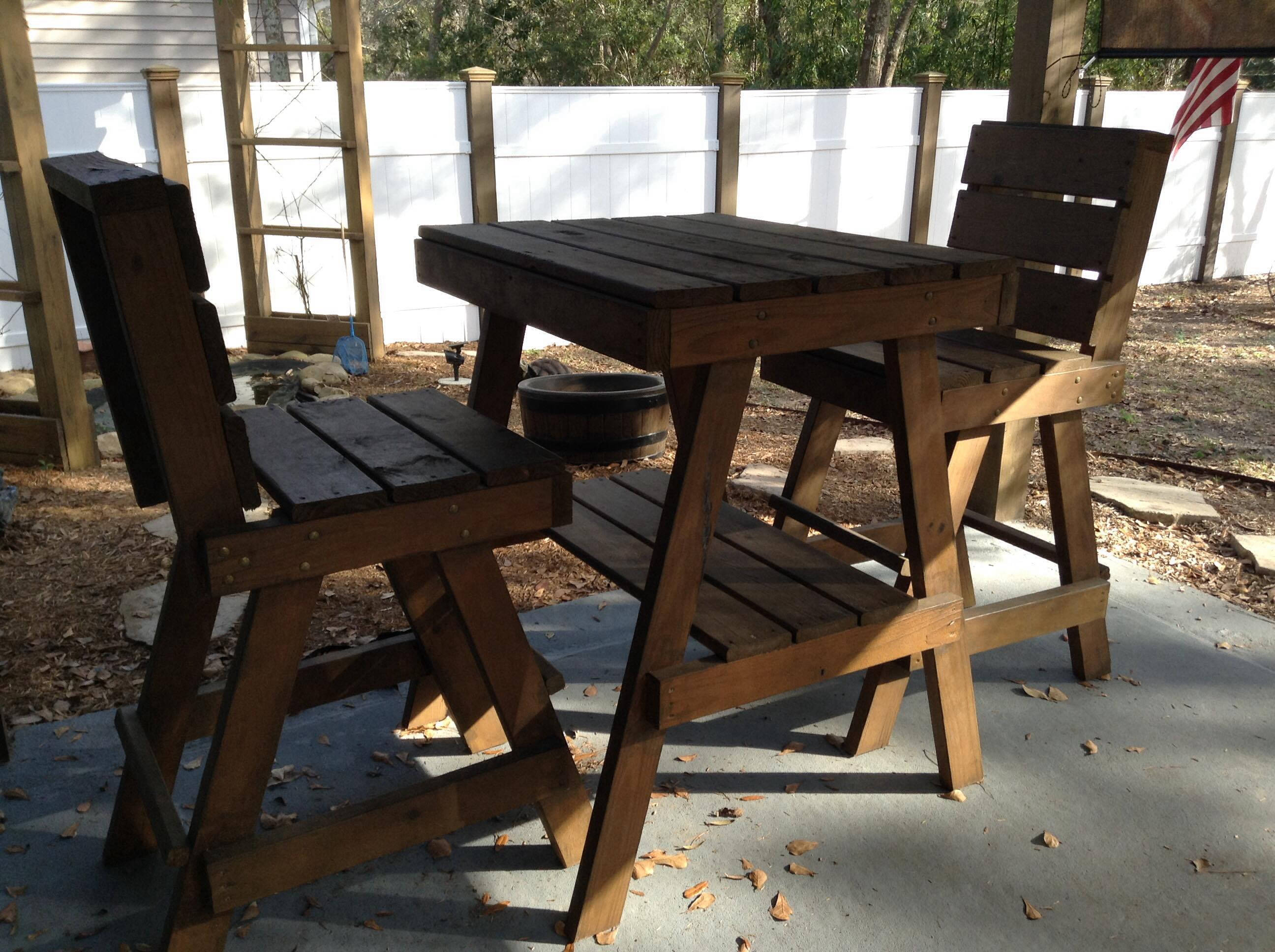 Patio Chairs and Table Plans/porch Table and Chair Etsy
