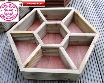 Honeycomb Planter Plan/Wood Planter Plan/Divided Planter Plan/Herb Garden Plan/Outdoor Planter Plan/PDF plan/Raised Planter Plan/Wood Box pl