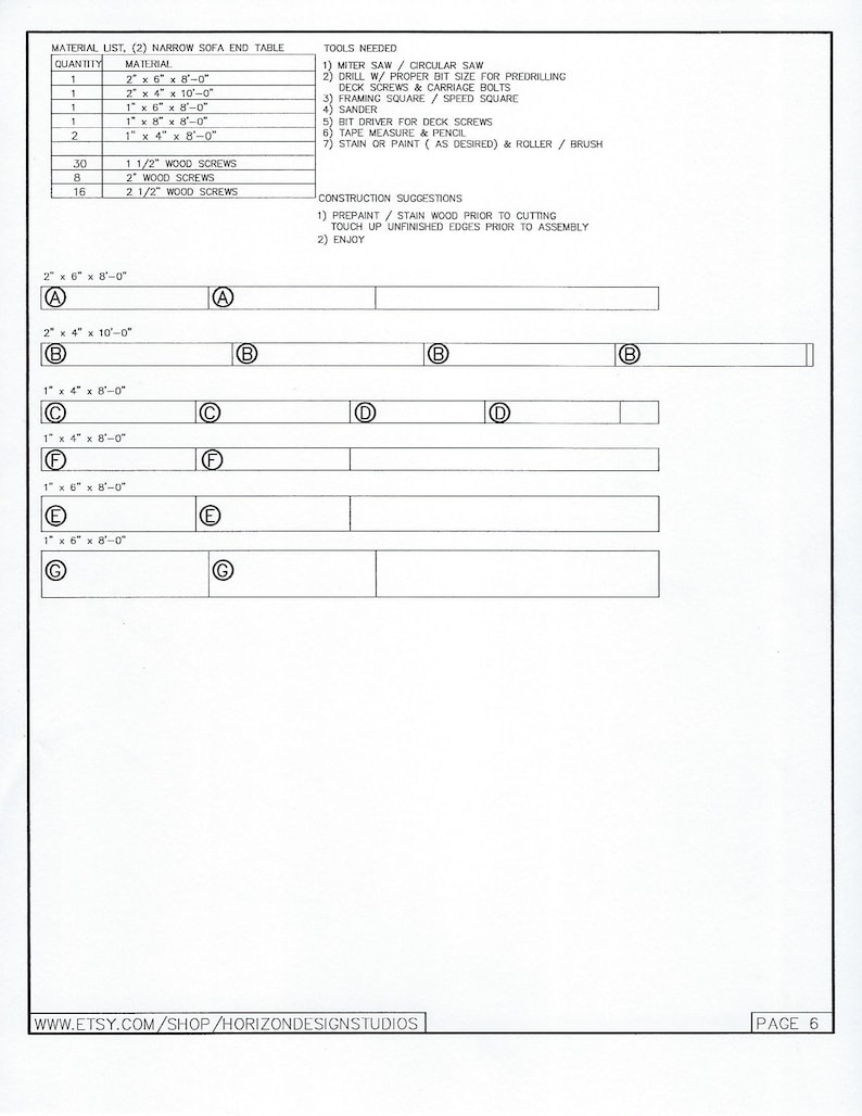 Narrow Sofa End Table Plan/hall Table Plan/man Cave Table Etsy UK