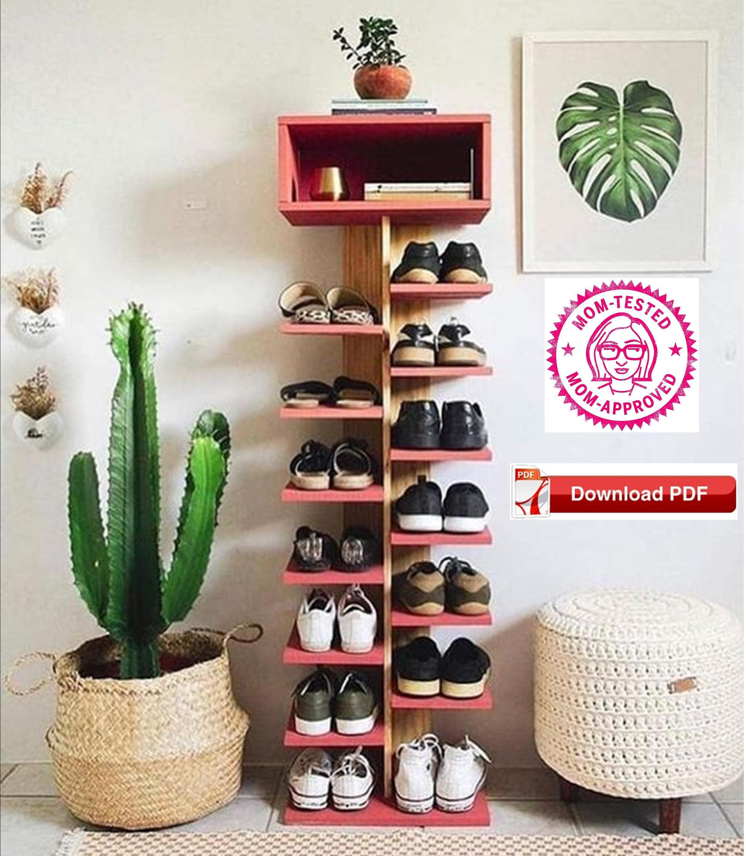 Shoe Rack Plan Shoe Tower Plan shoe shelf plan shoe organizer plan wood shoe rack plan rustic shelf plan boot rack plan pdf pattern wood pdf