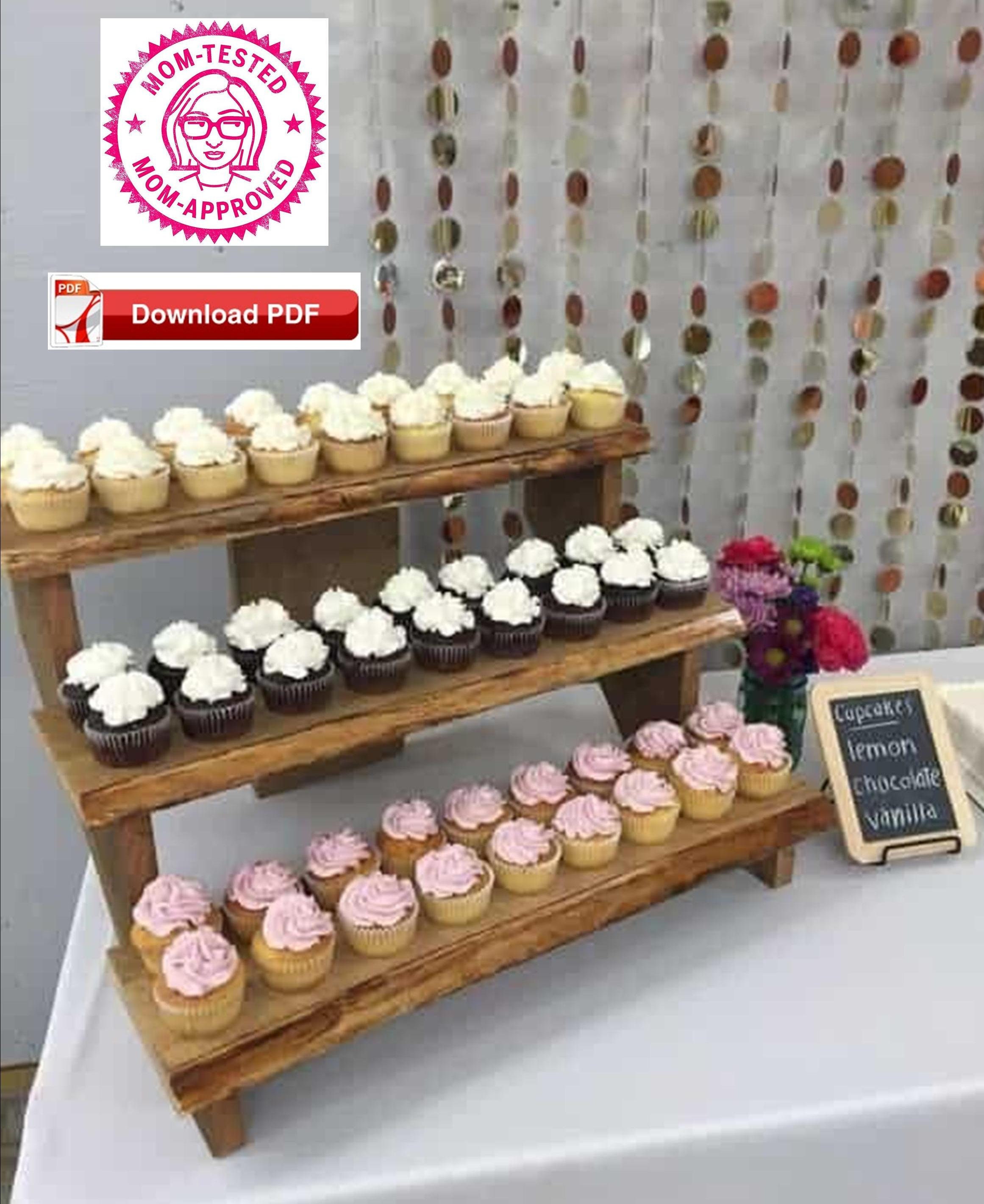 Buy Party Time 3 Tier Cardboard Cupcake Stand Disposable Dessert Cupcake  Display Tower Holder For Baby Showers Weddings Birthdays Paper Cake Stand  Party Serving Set (Pink) Online - Shop Home & Garden
