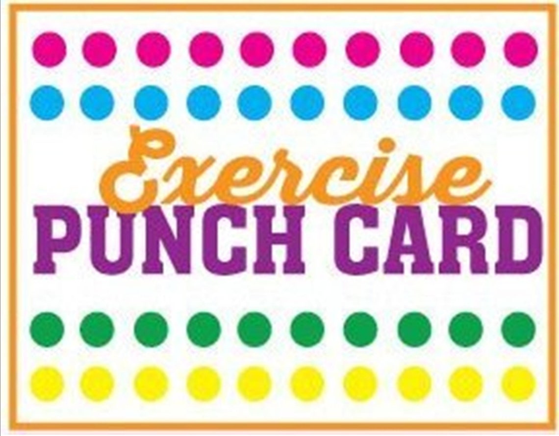 Exercise Punch Card Download/downloadable Punch Card/punch Etsy Australia