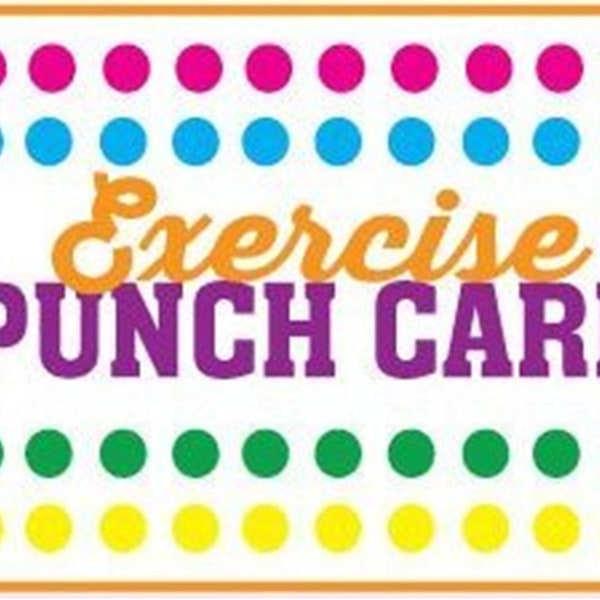 exercise punch card download/downloadable punch card/punch card pdf/downloadable exercise punch card/punch card sheet pdf/pdf download/pdf