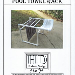 Pool towel rack plan/4-towel pool rack plan/pool towel holder plan/towel drying rack plan/pvc pdf/beach towel rack plan/pdf pattern/pdf plan image 5