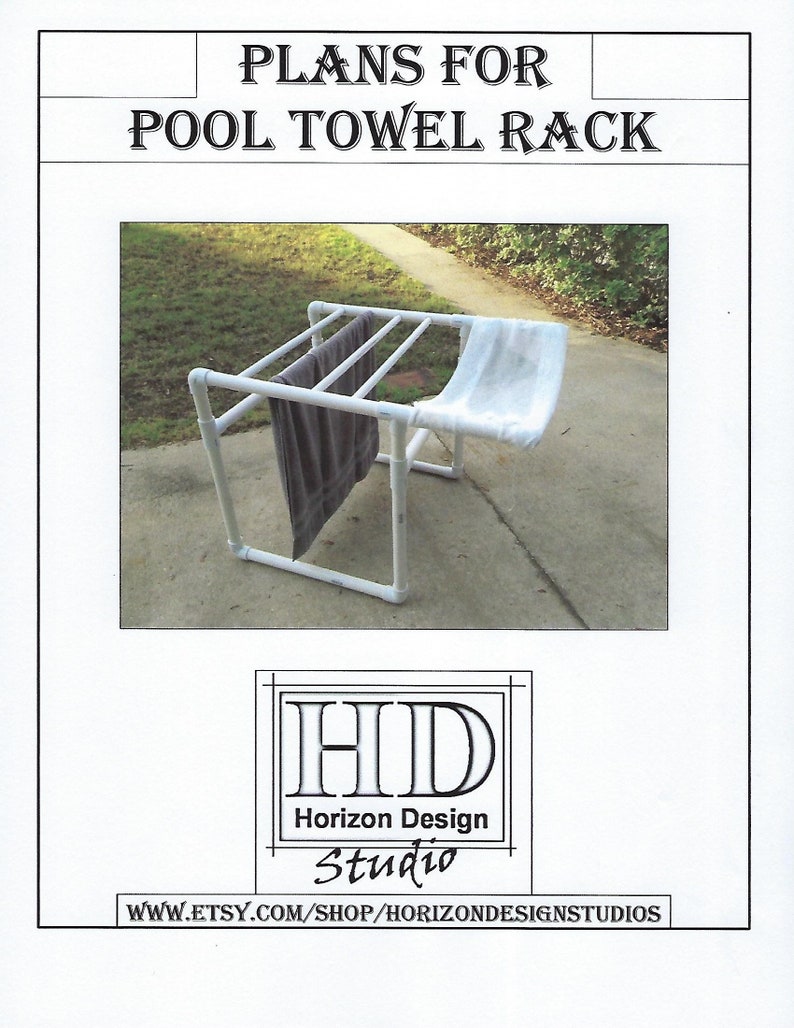 Pool towel rack plan/4-towel pool rack plan/pool towel holder plan/towel drying rack plan/pvc pdf/beach towel rack plan/pdf pattern/pdf plan image 5