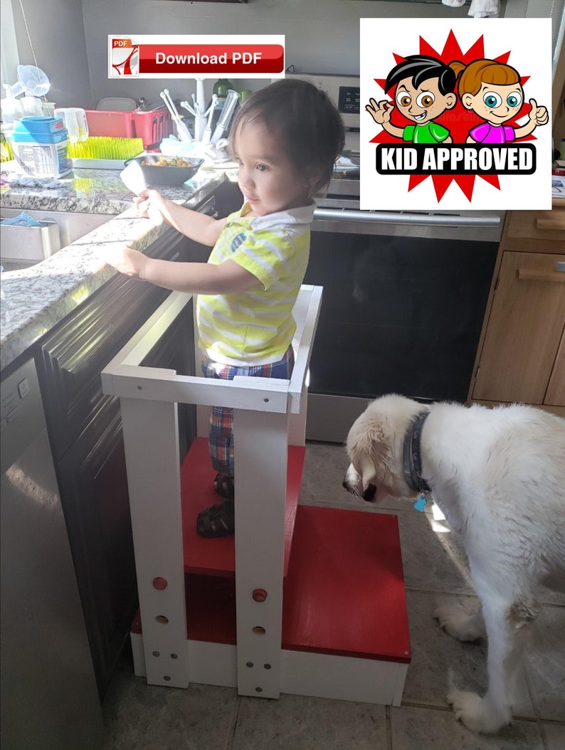 Adjustable Height Toddler Tower Plan/learning stool Etsy