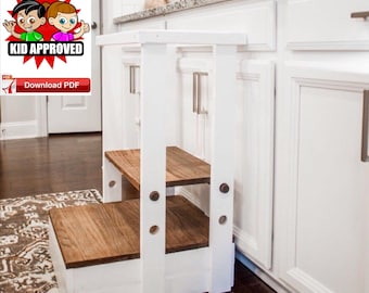 Kitchen Learning stool plan/kitchen step stand plan/little chef stool plan/kitchen step plan/wood kitchen learning stand plan/tower plan