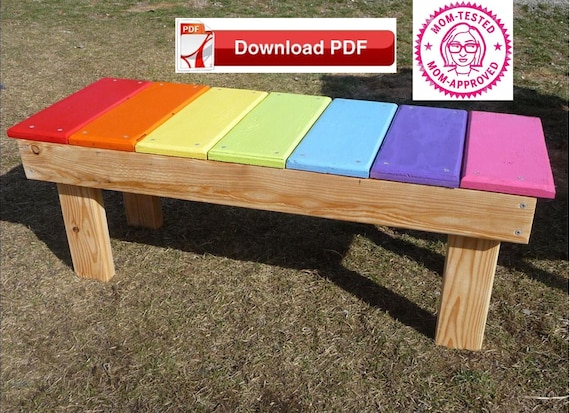 Bench Seat Plan Wood Bench Plan Toddler Wood Bench Plan Bench Plan Rainbow Bench Plan Reading Bench Plan Bench Pdf Plan Time Out Seat Plan
