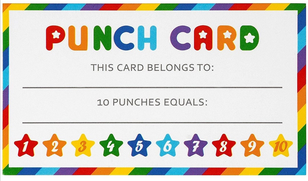 Punch Cards for Kids Happy Face Punch Cards Printable Punch Cards