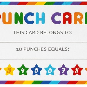 DIY Editable Reward Punch Cards, Templates, Add a School Logo or Family  Name, Behavior Chores Loyalty Reading Practice, Template Printable 