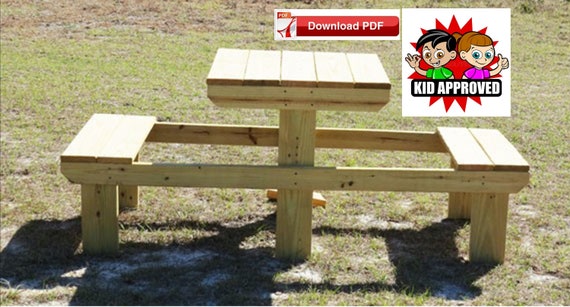 Small Picnic Table Plan Childrens Picnic Table Plan Mini Etsy