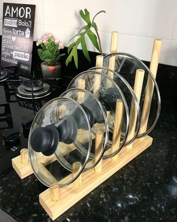 Deckel-Rack-Plan / Deckel-Organizer-Plan / Küchenregal-Plan / Küchen- Organizer-Plan / Pfannenhalter-Plan / Holzhalter-Organizer