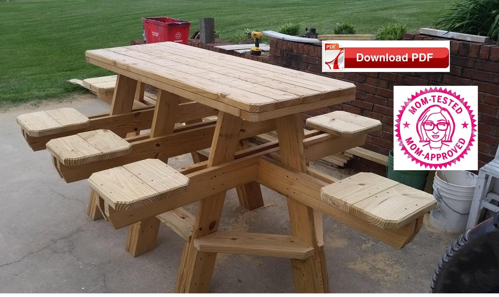 Picnic Table Plan/8 Seat Picnic Table Plan/family Picnic Table - Etsy ...