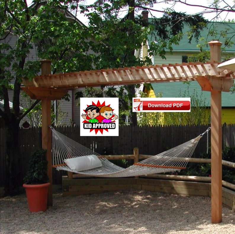 Hammock Arbor Plan Hammock Trellis Plan Swing Arbor Plan Outdoor Swing Plan Wood Arbor Plan Wood Trellis Plan Pdf Plan Wood Pattern Diy Pdf