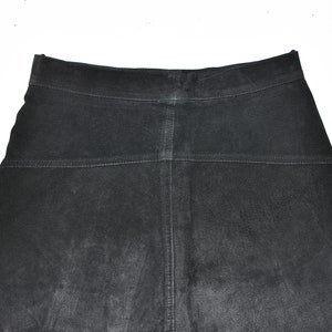 Vintage Black Real Leather ATTENTION Straight Pencil Short Length Skirt Size W27 L16 image 7