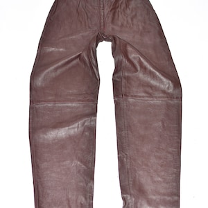 Buy 1990's Gap Leather Oxblood Trousers Size 2 Boot Cut Online in