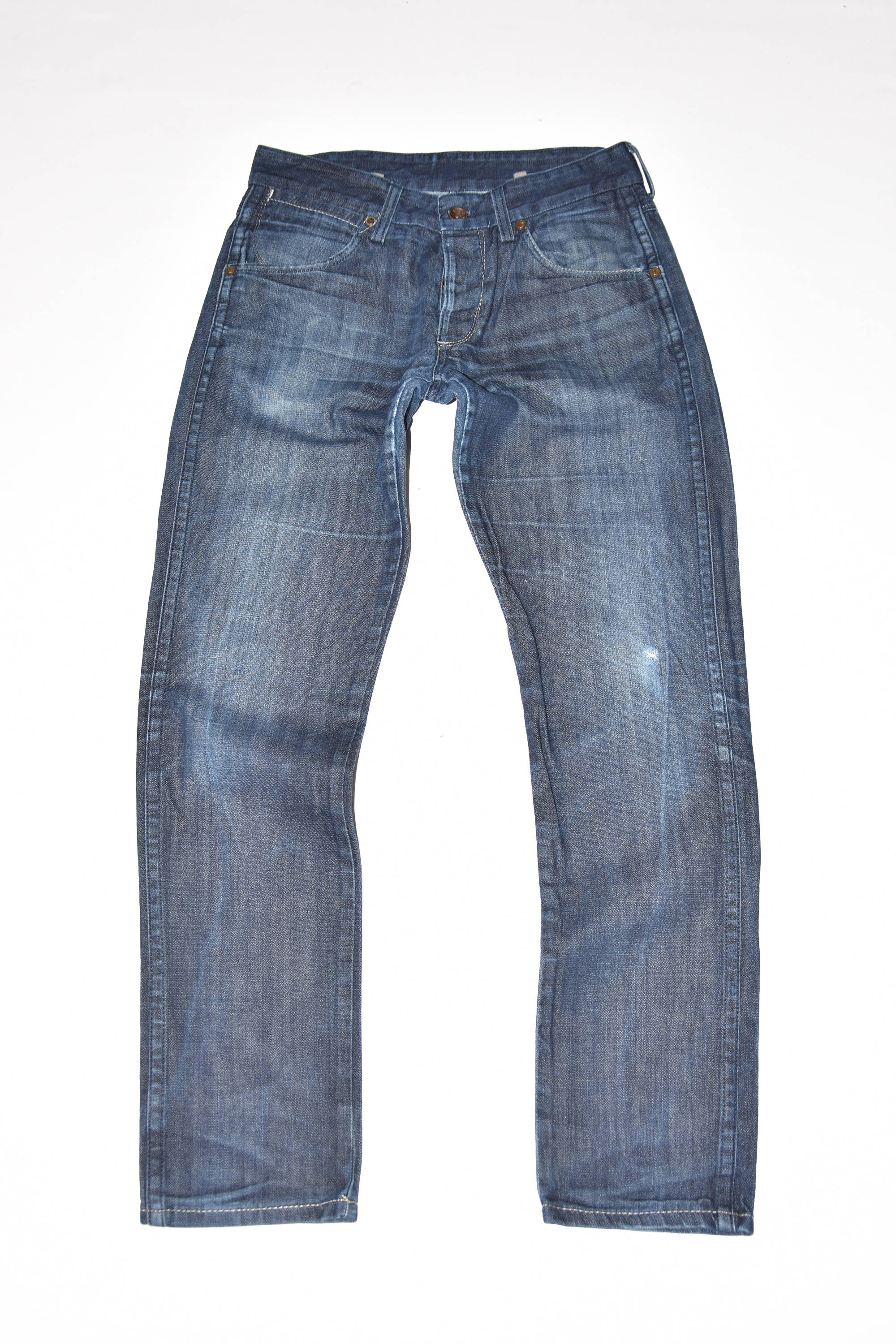 Image of Vintage Blue Denim Wrangler 2Rrb Tapered Stonewashed Men's Jeans Size W30" L31"