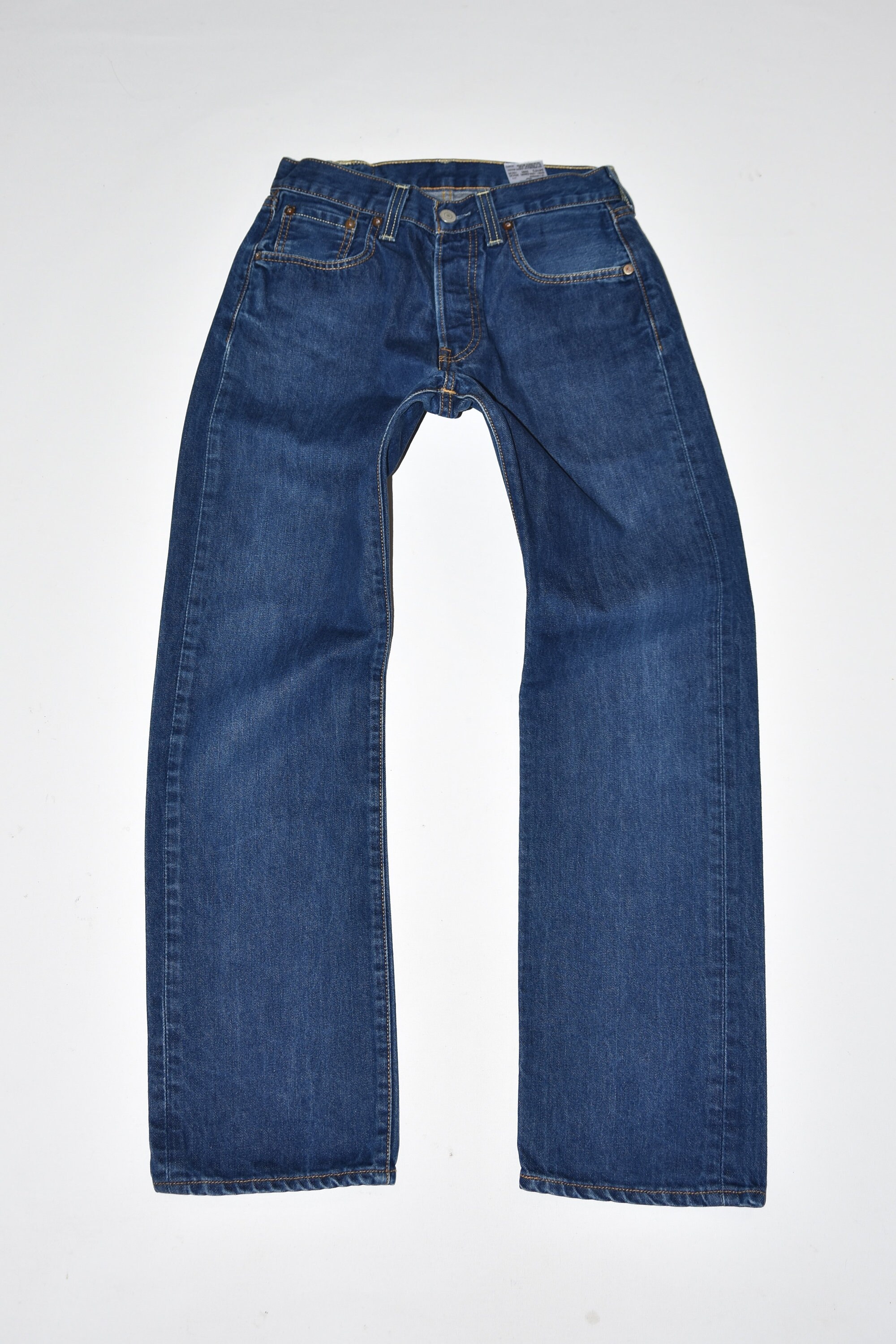 Image of Vintage Blue Denim Levi's 501 Straight Leg Button Fly Faded Men's Jeans Size W27" L28"