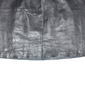 Vintage Black Real Leather PAPRIKA Straight Pencil Short Length Skirt Size UK16 W31 image 8