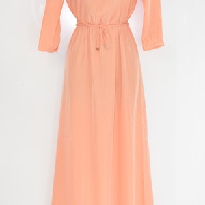 Long dress peach color cheap