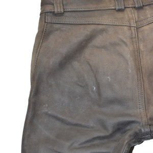 Vintage Men's Real Leather Motorcycle Biker Brown Trousers Pants Size W30 L33 image 8