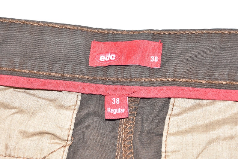 Brown Cotton Blend EDC Tapered Regular Casual Women/'s Trousers Size UK12 L31