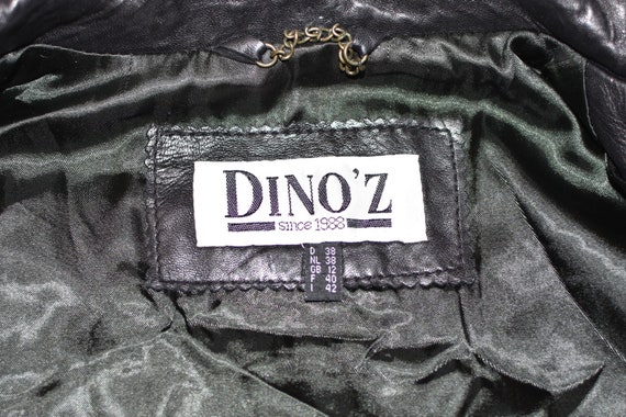 Vintage Black Real Leather DINO'Z Biker Motorcycl… - image 10