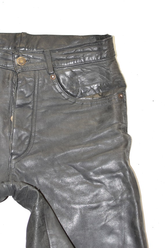 Vintage Men's Real Leather Motorcycle Biker Brown… - image 4