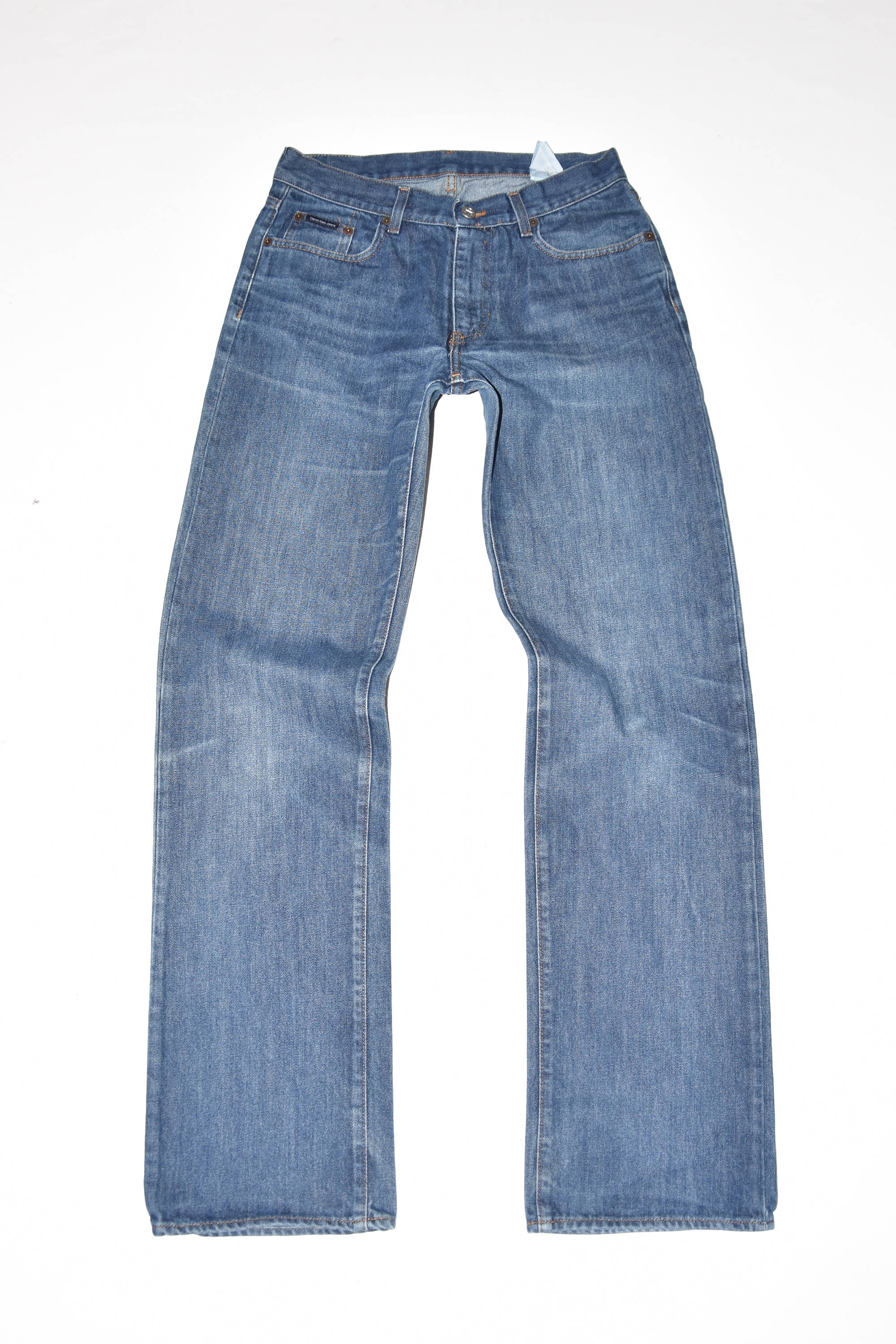Image of Vintage Blue Denim Calvin Klein Straight Leg Faded Casual Men's Jeans Size W30" L34"