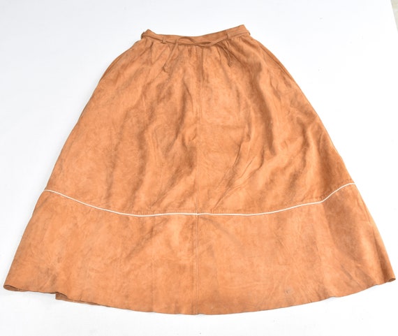 Vintage Women's Real Leather A-Line Pleated Flare… - image 4